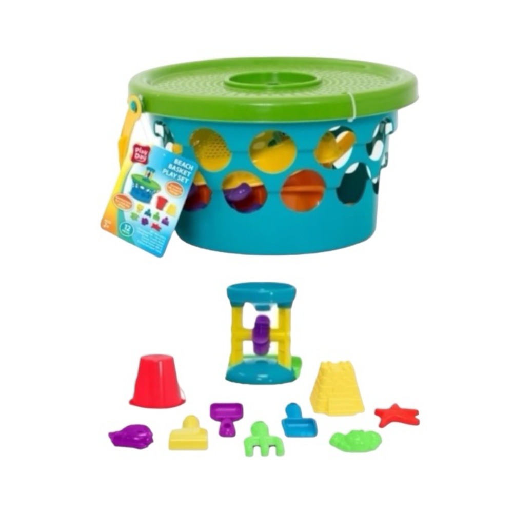 Play Day 12 Piece Bucket Beach Set Learning Toys - Picture 1 of 8